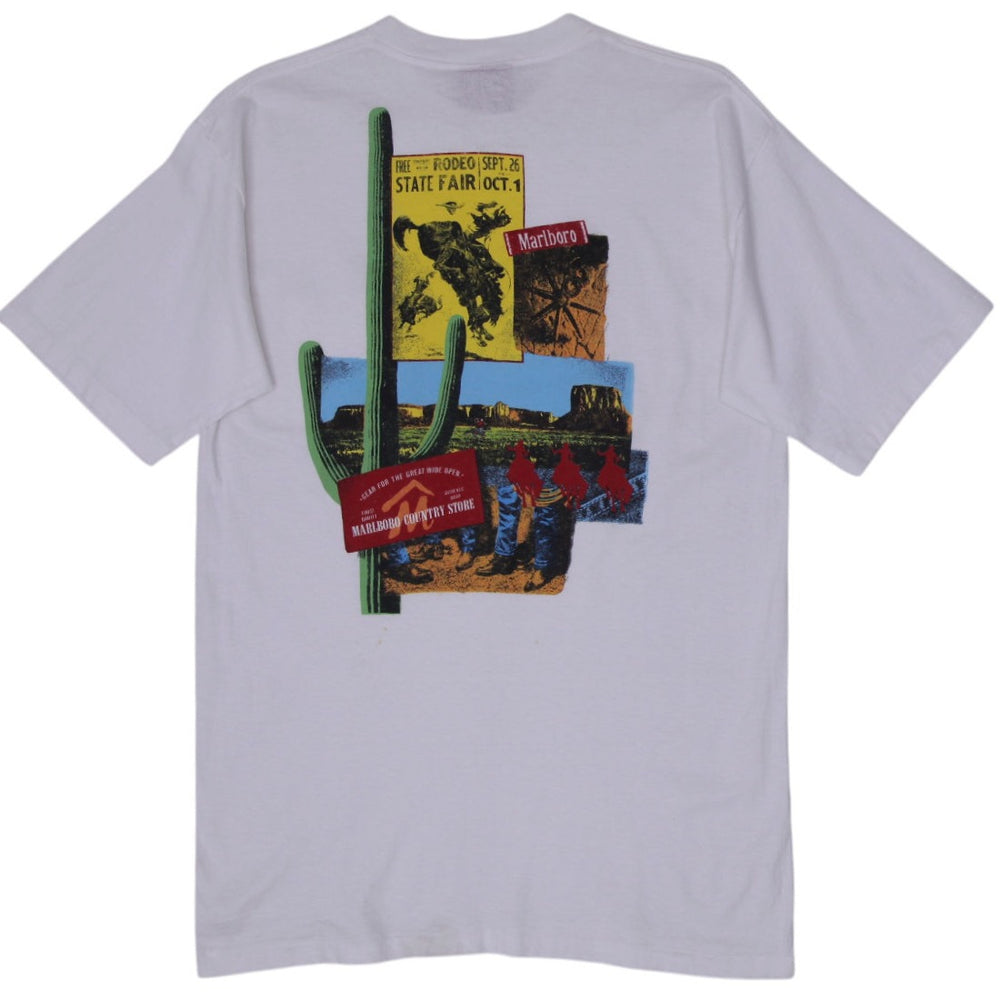 Vintage 90s Marlboro Country Store Rodeo Cactus T-Shirt Made in USA Size XL | Migration_T-Shirts - Side View | Fashion Rerun