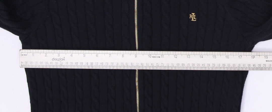 Ladies Lauren Ralph Lauren Navy Cable Knit Full Zip Cardigan Size M | Migration_Knitwear & Sweaters - View 7 | Fashion Rerun
