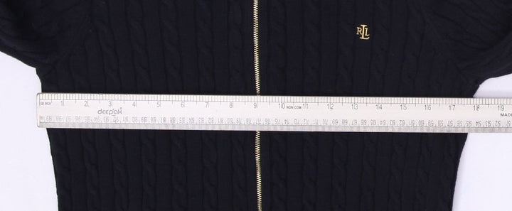 Ladies Lauren Ralph Lauren Navy Cable Knit Full Zip Cardigan Size M | Migration_Knitwear & Sweaters - View 7 | Fashion Rerun