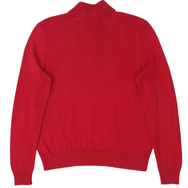 Vintage Polo By Ralph Lauren Quarter Zip Cotton Red Mock Neck Sweater Size L | Migration_Jumper & Knitwear RL | Fashion Rerun