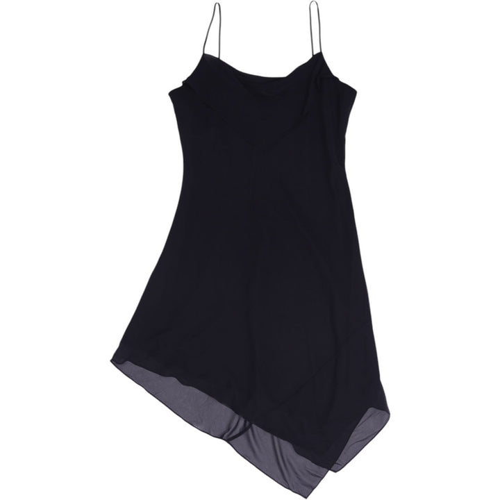 Y2K Ladies Jessica Petite Black Dress Midi Asymmetric Spaghetti Strap