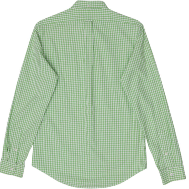 Mens Ralph Lauren Slim Fit Shirt Green Gingham  Check Button Down Size M