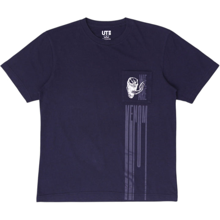 Mens Uniqlo UT Marvel T-Shirt Navy Venom Graphic Size S