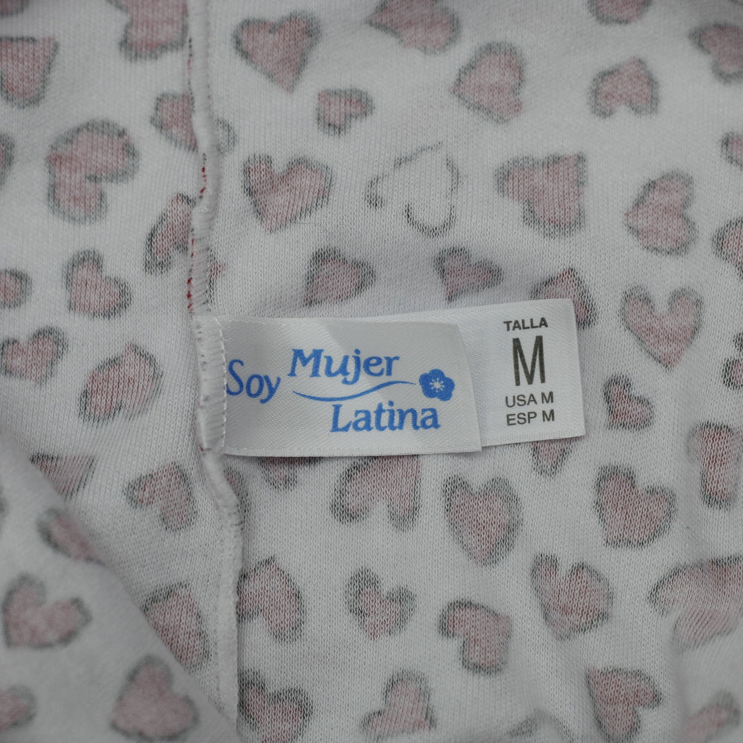 Y2K Ladies Soy Mujer Latina Heart Print Lace-Trim Cami Top Size M