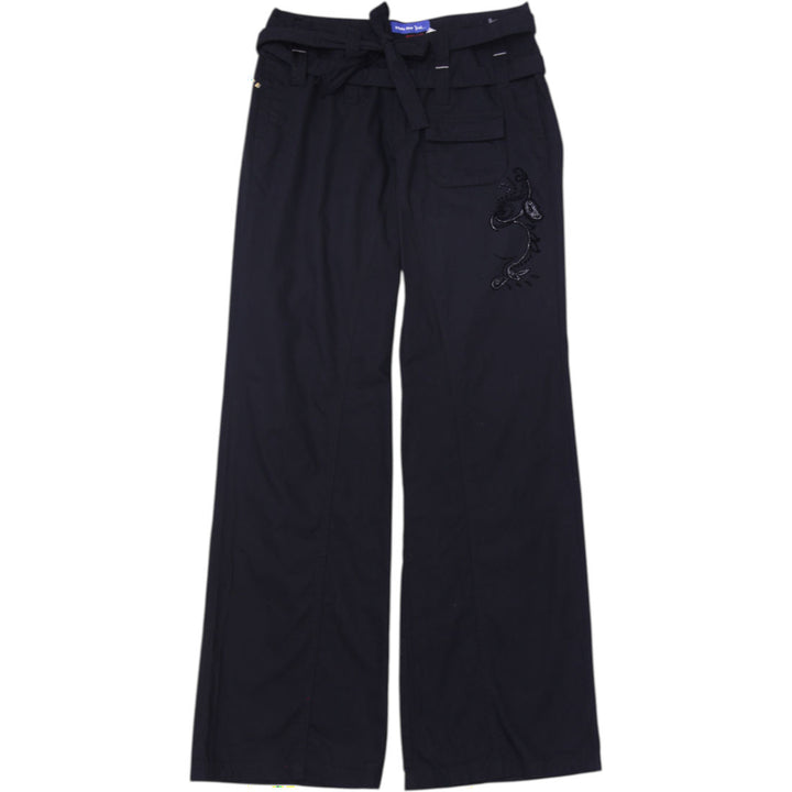 Y2K Ladies Triple Five Soul Belted Wide Leg Cargo Trousers Pants Size 8