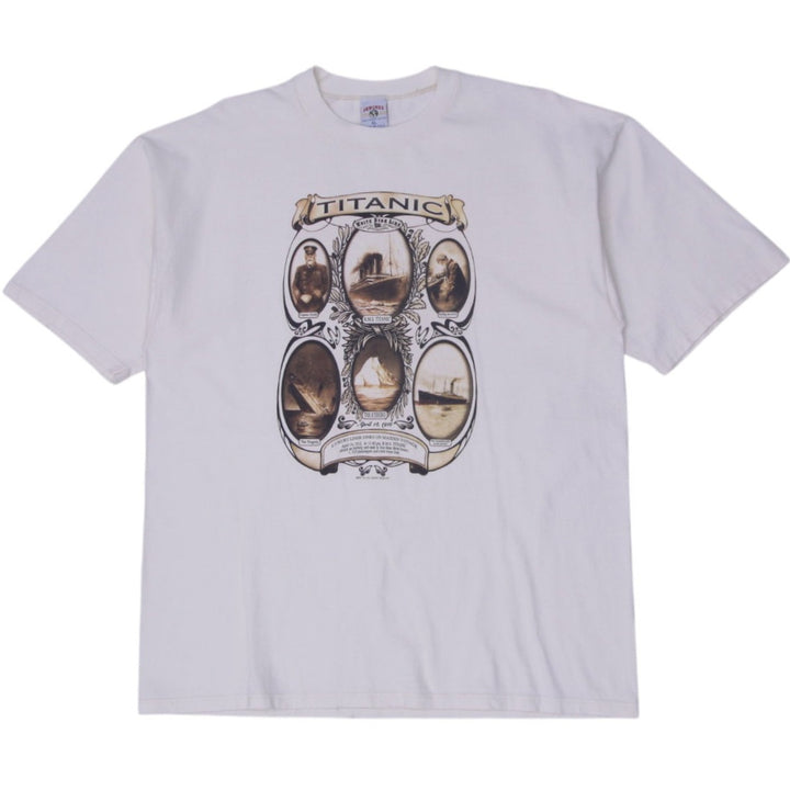 Vintage 1997 RMS Titanic White Star Line Graphic T-Shirt Made In USA XL | Migration_T-Shirts | Fashion Rerun