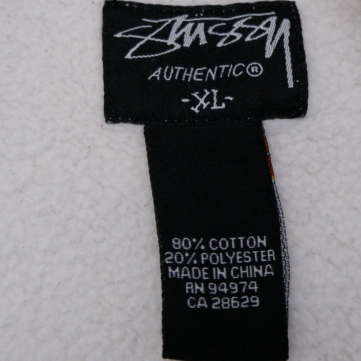 Mens Stussy Sweatshirt Gray Blue Argyle Pattern Cotton Blend