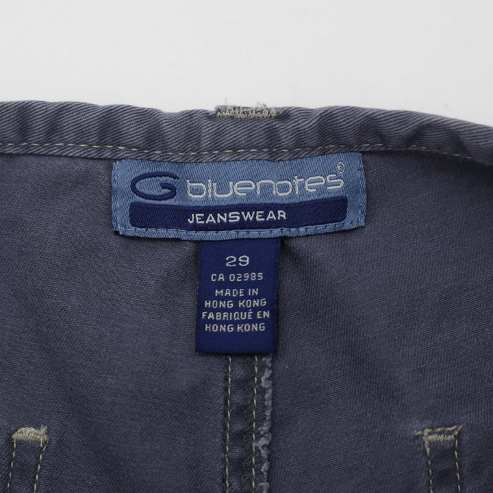 Y2K Ladies Bluenotes Low-Rise Button-Fly Flare Cargo Pants Size 29