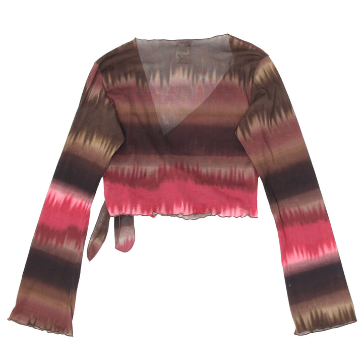 Y2K Mesh Overlap Long Sleeve Top