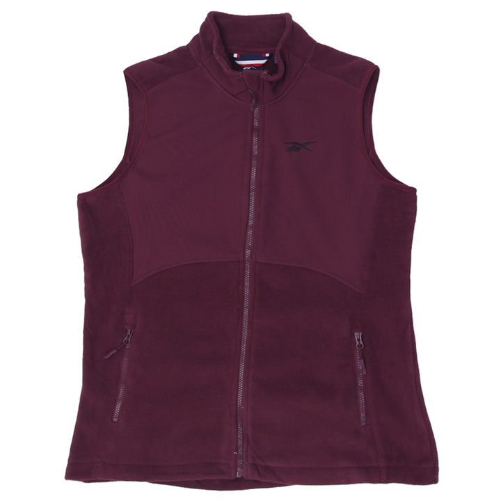 Mens Reebok Embroidered Logo Zip Up Fleece Vest