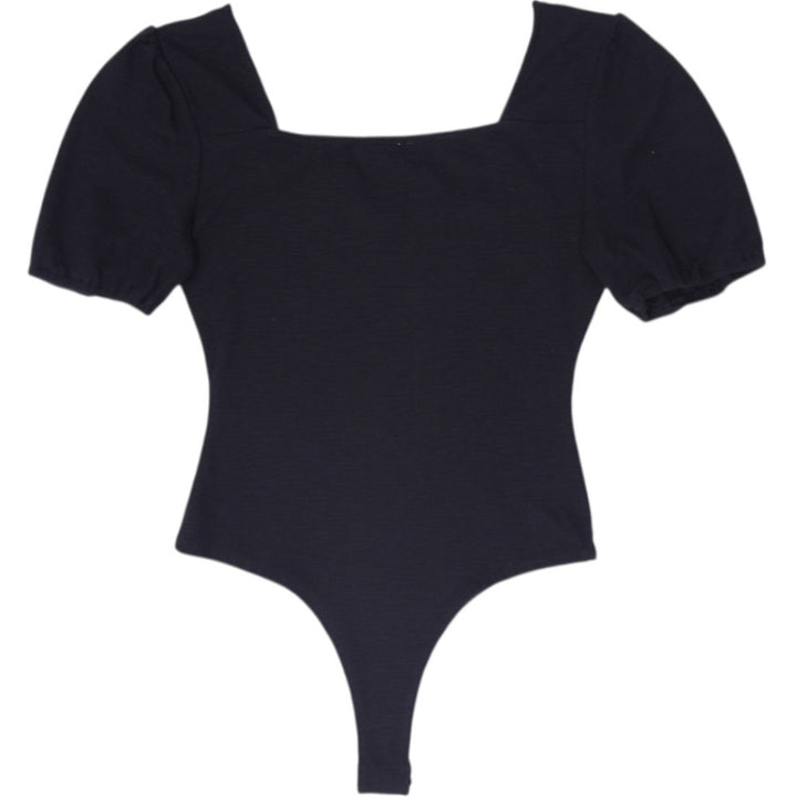 Y2K Ladies Baevley Ribbed Puff Sleeve Bodysuit Size S