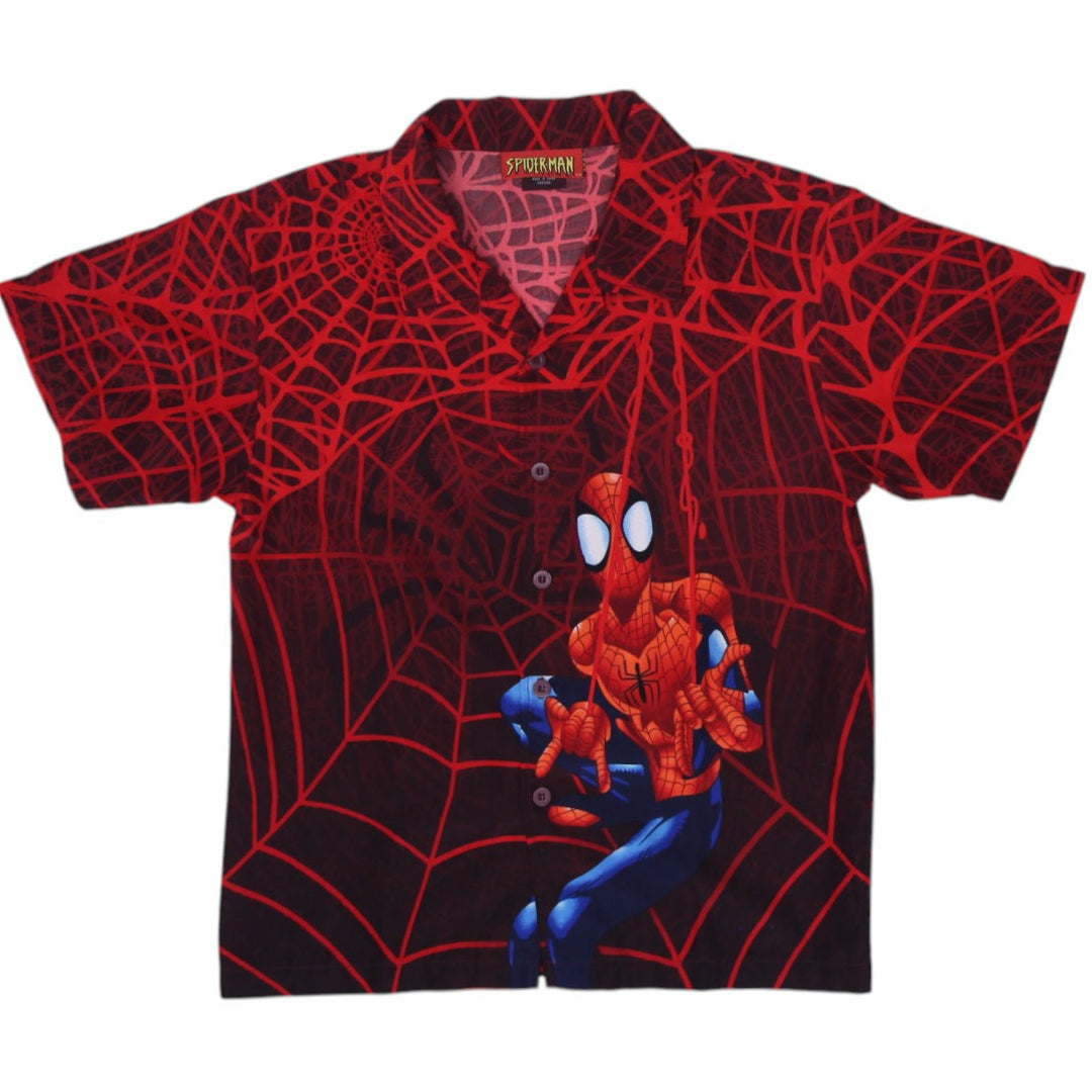 Youth Boys Spiderman Pattern Polyester Graphic Shirt Size 16