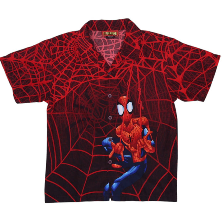 Youth Boys Spiderman Pattern Polyester Graphic Shirt Size 16