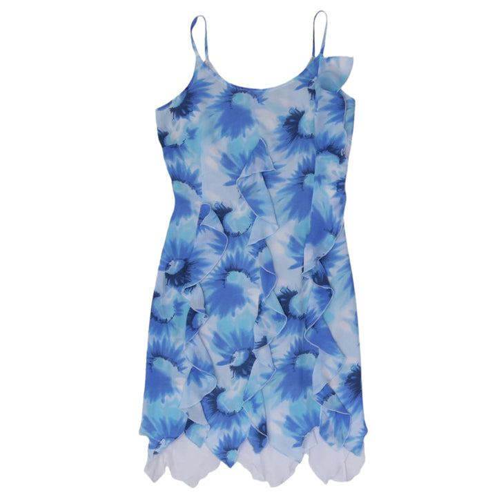Y2K Ladies Strappy Floral Ruffle Dress