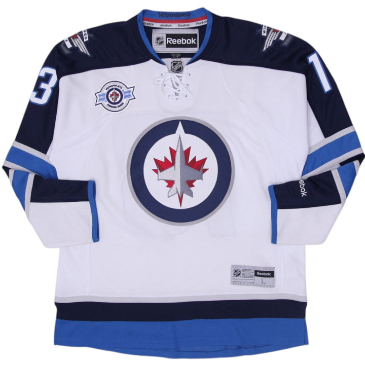 Mens White Reebok Winnipeg Jets Wellwood #13 NHL Hockey Jersey Large