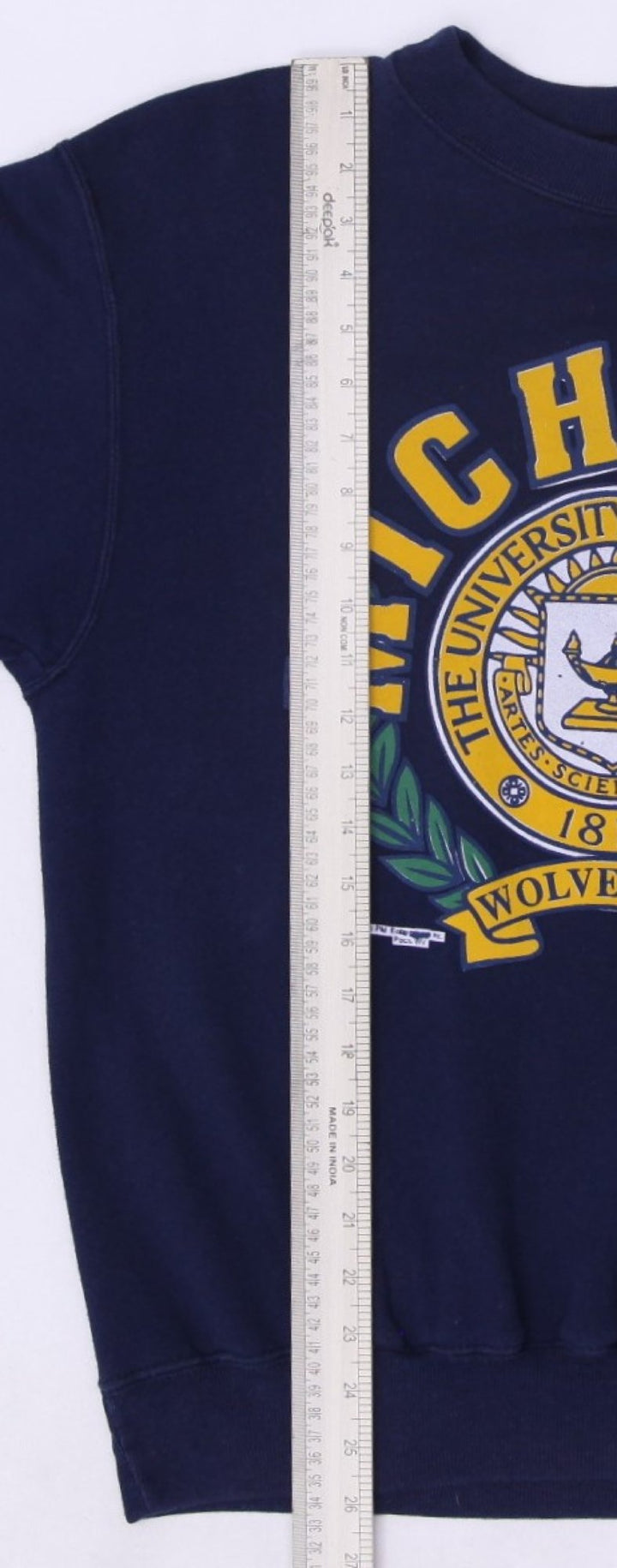 Vintage Mens University of Michigan Navy Sweatshirt Graphic NCAA | Migration_Sweatshirt - View 7 | Fashion Rerun