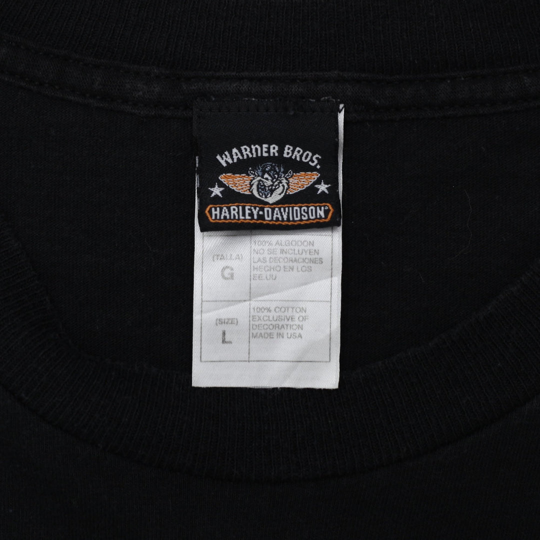 Vintage Black Harley-Davidson "Midnight Rider" T-Shirt Looney Tunes Coyote L | Migration_T-Shirts - Back View | Fashion Rerun