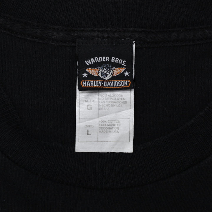 Vintage Black Harley-Davidson "Midnight Rider" T-Shirt Looney Tunes Coyote L | Migration_T-Shirts - Back View | Fashion Rerun