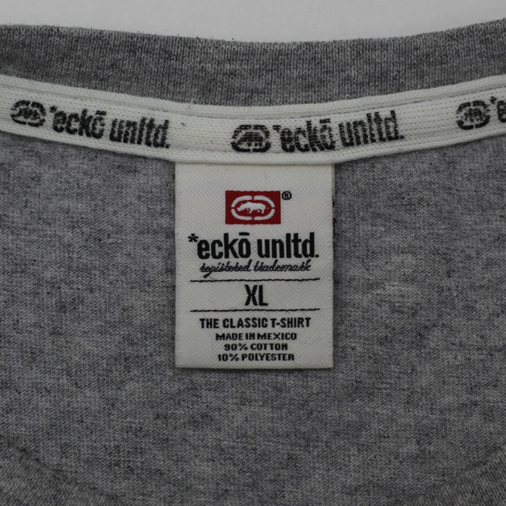 Y2K Mens Ecko Unltd Gray Long Sleeve T-Shirt Size XL