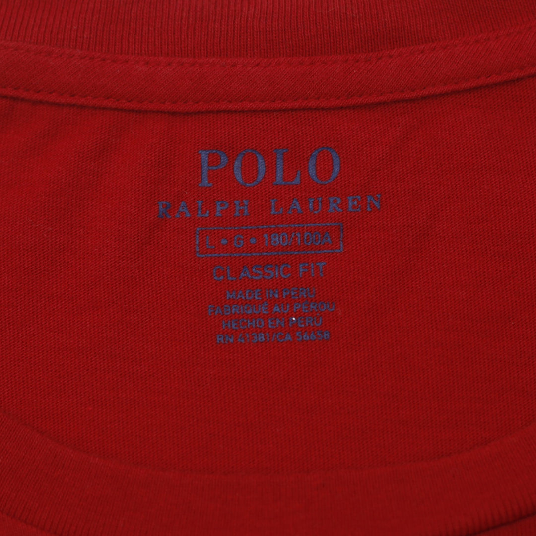 Mens Polo Ralph Lauren Red Big Graphic Logo T-Shirt Classic Fit Size L