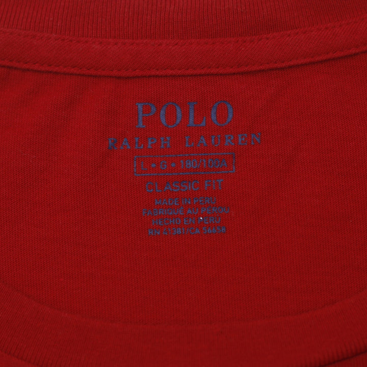 Mens Polo Ralph Lauren Red Big Graphic Logo T-Shirt Classic Fit Size L