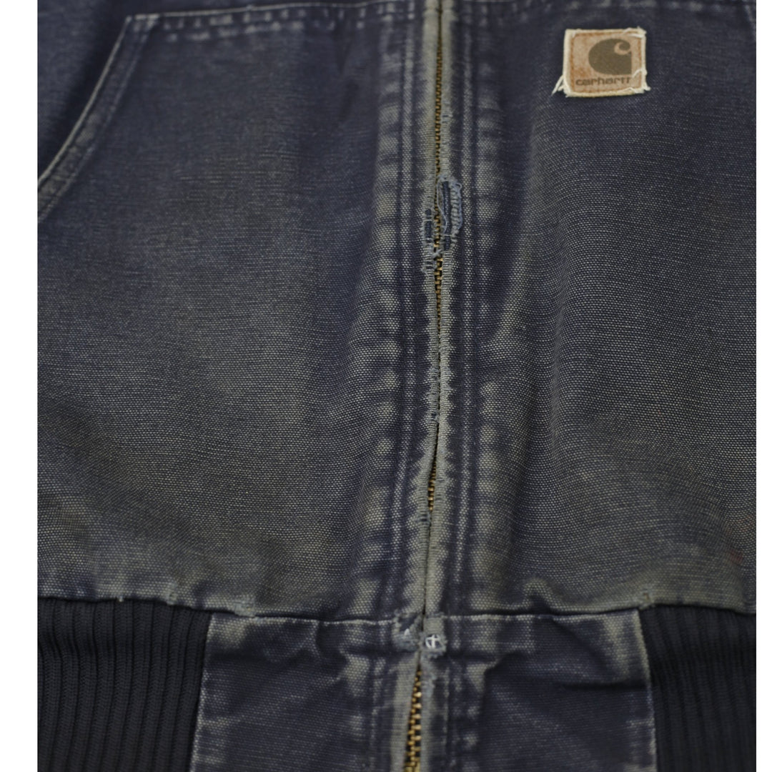 Mens J130 MDT Carhartt Hooded Navy Worn Workwear Slightly Distressed Jacket XL | Migration_Jackets WW Collect | Fashion Rerun