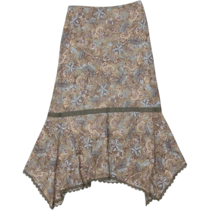 Y2K Ladies Skirt Multi Color Floral Pleated Style