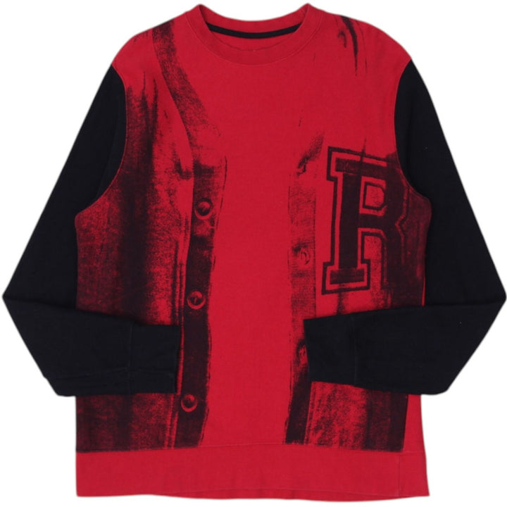 Y2K Mens Roca Wear Red Black Graphic Crewneck Sweatshirt