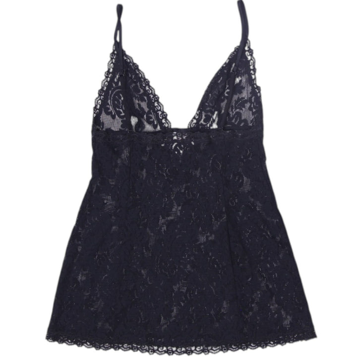 Y2K Ladies Black Lace V-Neck Lingerie Camisole Size M