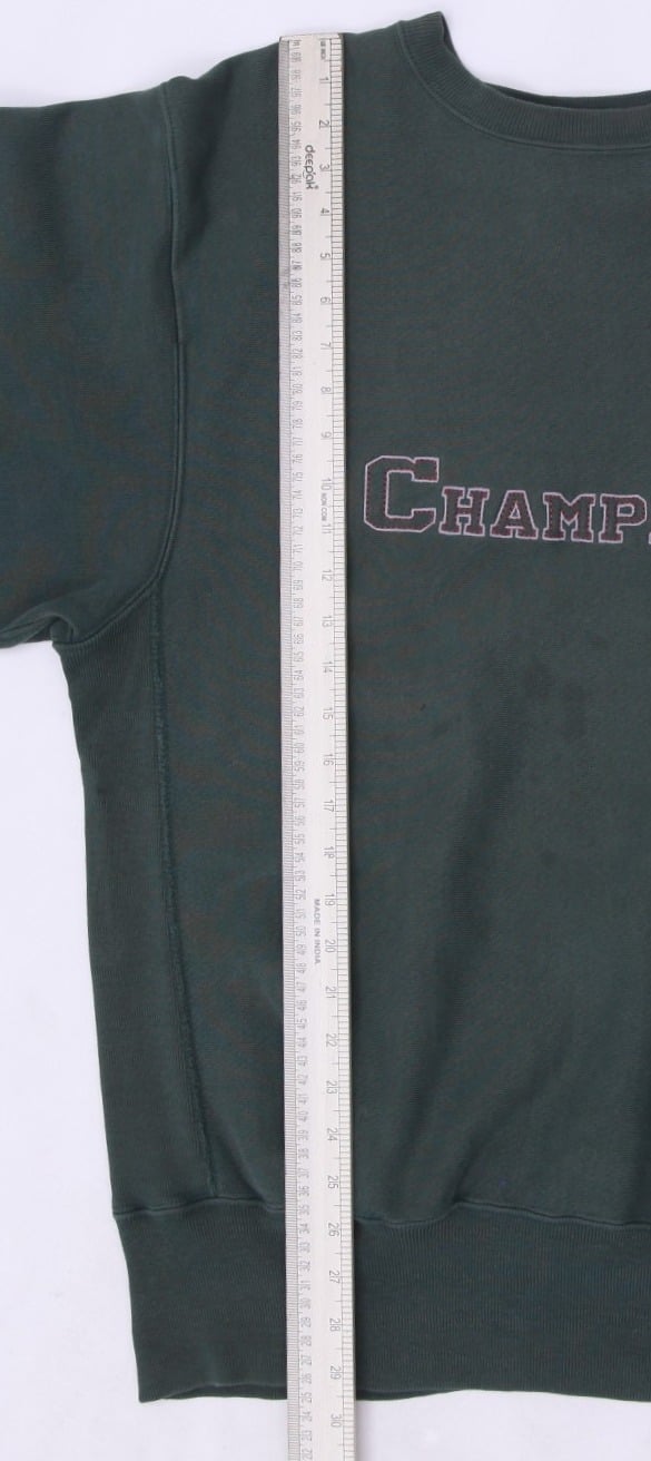 Vintage Mens Champion Reverse Weave Sweatshirt Green Logo | Migration_Sweatshirt - View 13 | Fashion Rerun