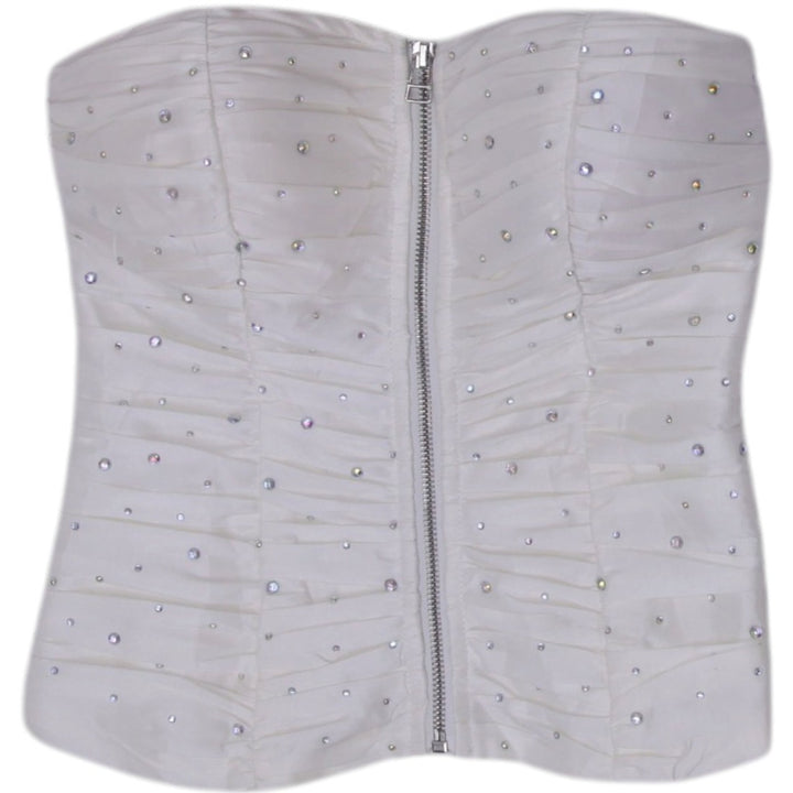 Y2K Ladies Shirley Rhinestone Strapless Bustier Corset Size M
