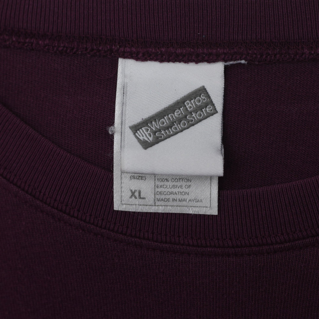 Vintage 1999 Maroon Embroidered Bugs Bunny Pocket T-Shirt XL | Migration_T-Shirt - Back View | Fashion Rerun