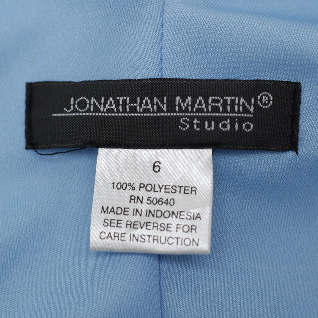 Y2K Ladies Jonathan Martin Long Blue Dress Bow Detail Size 6
