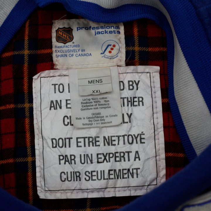 Vintage Toronto Maple Leafs Varsity Jacket Blue White NHL Logo XXL | Migration_Jackets - Back View | Fashion Rerun
