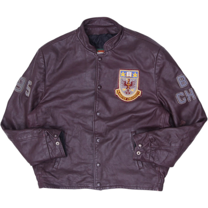 Vintage McMaster University Full Leather Varsity Jacket Size 46