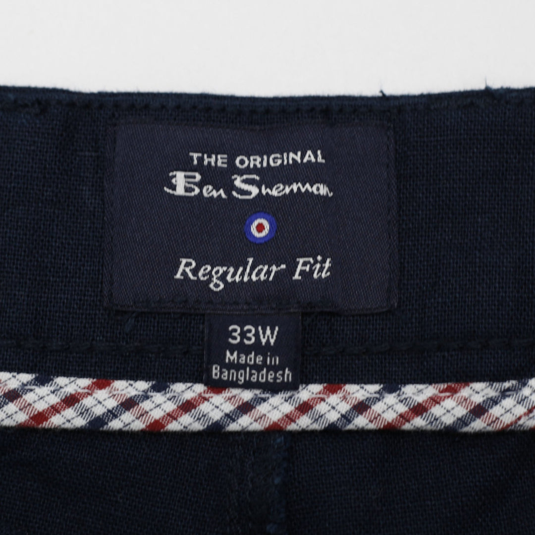 Mens Ben Sherman Regular Fit Linen-Cotton Chino Shorts Size 33W