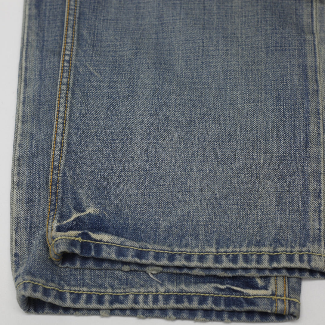 Y2K Mens True Religion Joey Flap Pocket Blue Denim Jeans Size 36x33