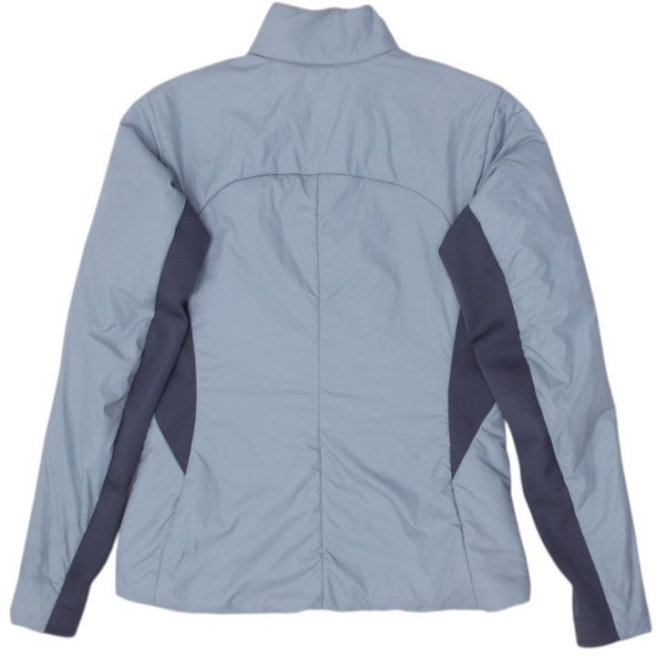 Ladies Arc'teryx Gray Light Blue Insulated Zipper Lightweight Jacket XS | Migration_Jackets - Side View | Fashion Rerun