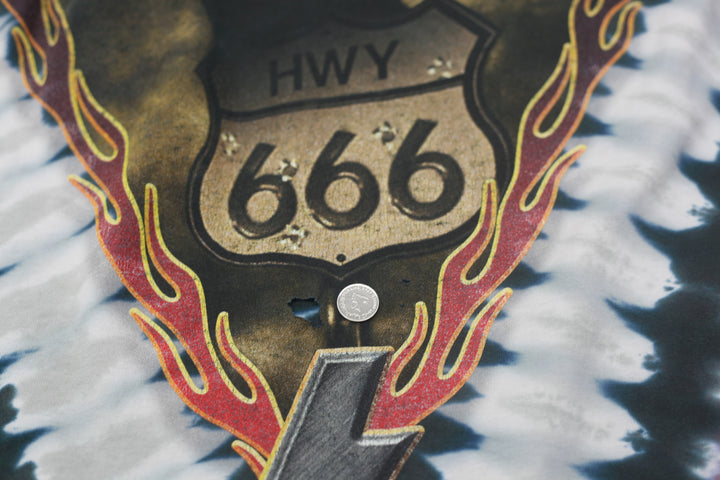 2003 Vintage AC DC Highway To Hell Tie Dye T-Shirt Made in USA Liquid Blue XL - Fashion Rerun Vintage Migration_T-Shirt