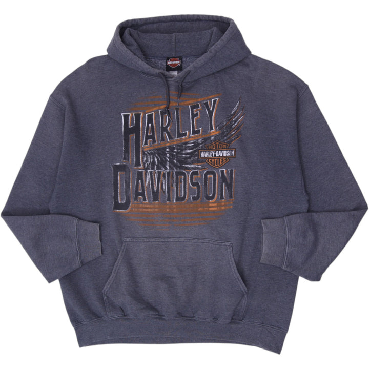 Mens Harley-Davidson Graphic Pullover Hoodie Charcoal Grey Size XL