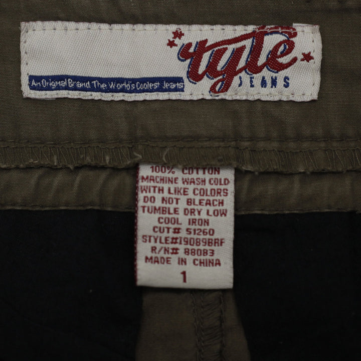Y2K Ladies Tyle Jeans Y2K Olive Green Cargo Tiered Ruffle Mini Skirt