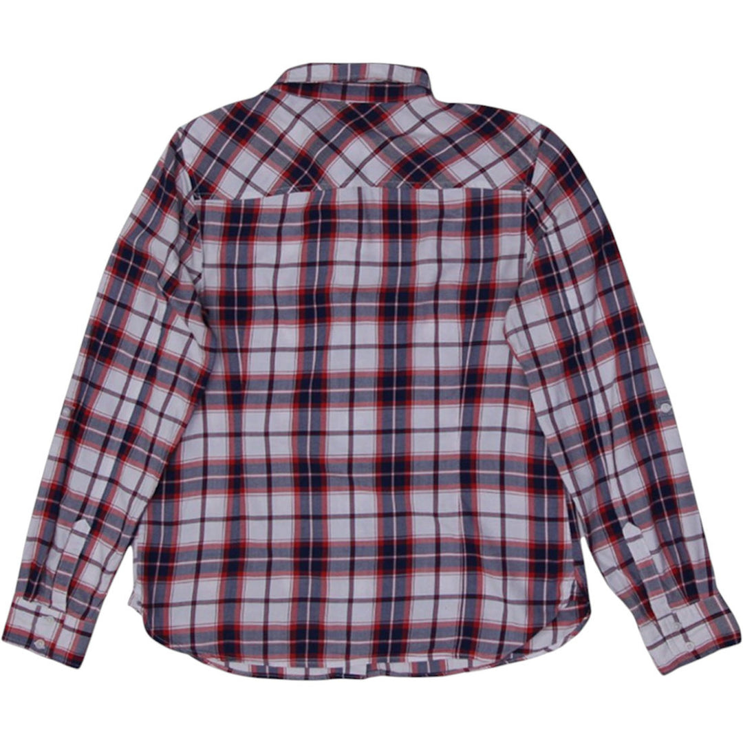 Womens Tommy Hilfiger Flannel Shirt Red Plaid Long Sleeve Casual