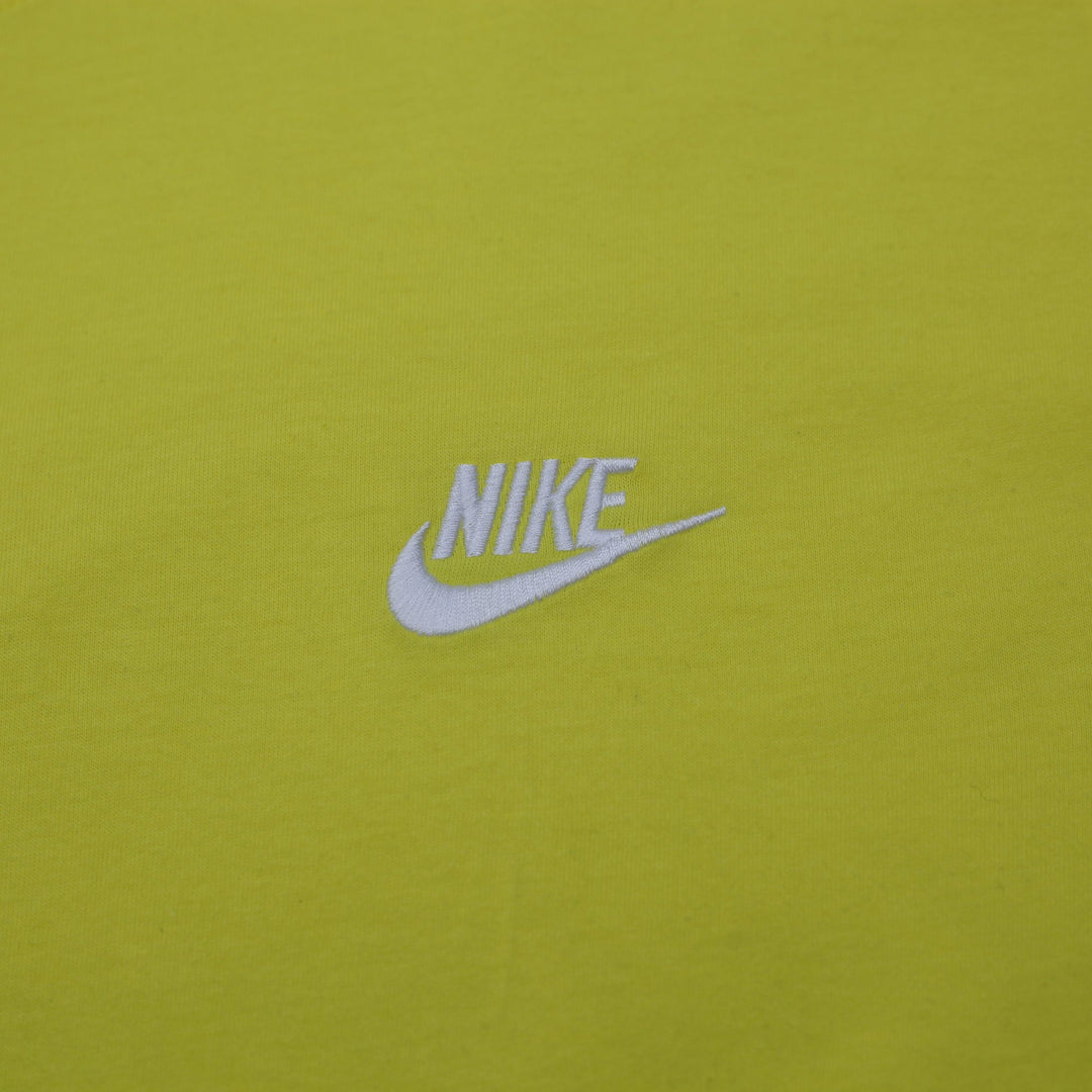 Mens Embroidered Nike Logo Yellow Crewneck T-Shirt Size XL