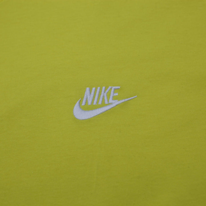 Mens Embroidered Nike Logo Yellow Crewneck T-Shirt Size XL
