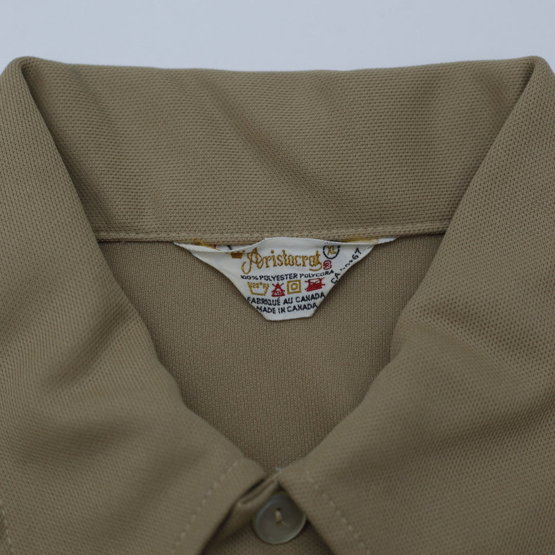 Vintage 70s Aristocrat Dagger CollarChest Pocket Geometric Polo Shirt Size XL | Migration_Shirts - Back View | Fashion Rerun