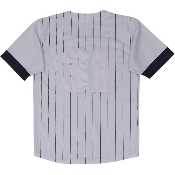 Vintage Nike White Black Pinstripe Baseball Jersey Large