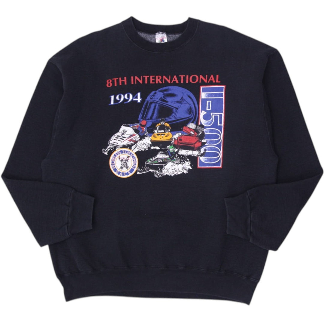 Vintage 1994 Fruit of the Loom Sweatshirt Black Graphic Made in USA Size XL | Migration_Sweatshirts | Fashion Rerun