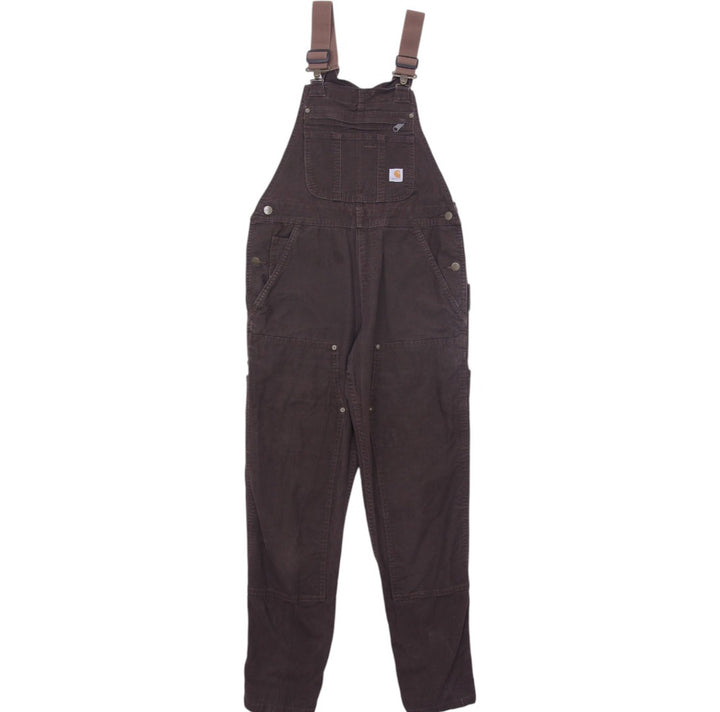 Ladies Carhartt Brown Overalls Utility Workwear Pants XS (0/2) Short