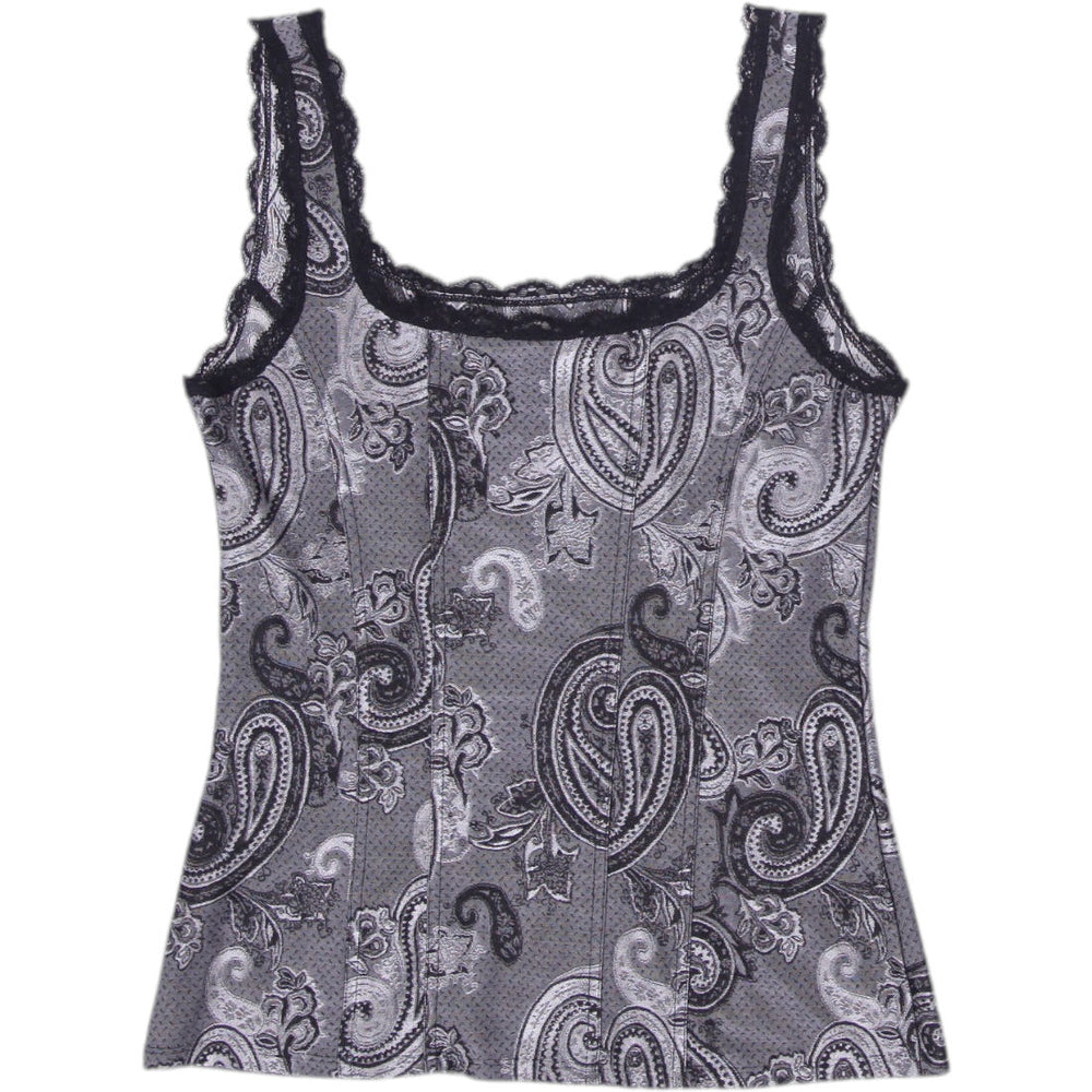 Y2K Ladies White House Black Market Paisley Lace Tank Top Size S | Migration_Y2K Tops - Side View | Fashion Rerun
