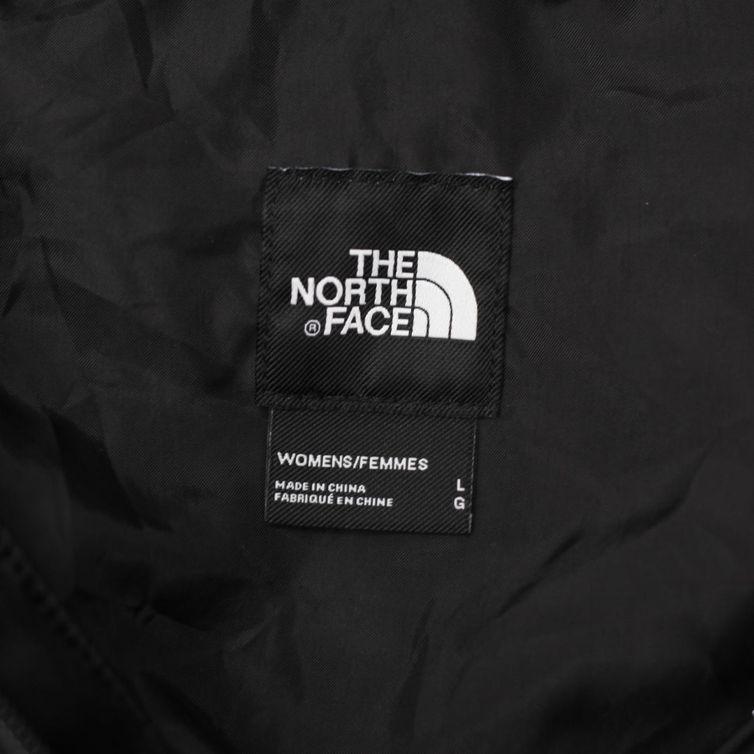 Ladies The North Face Puffer Jacket Black Fur Hood Warm Insulated L